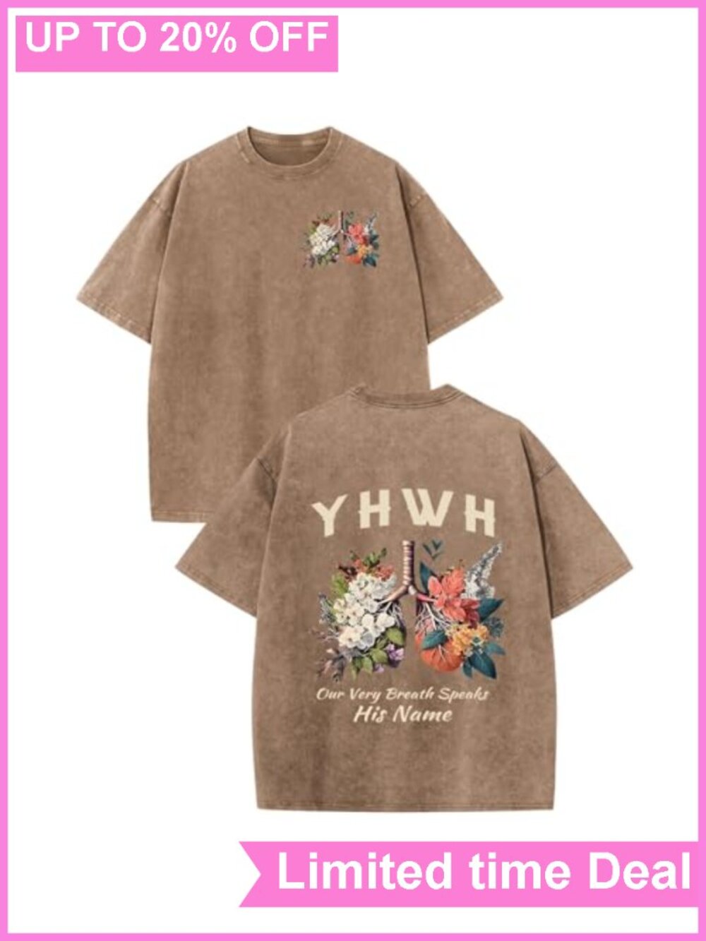 Christian Faith Graphic T-Shirt Cotton Vintage Washed Crew Neck Tee